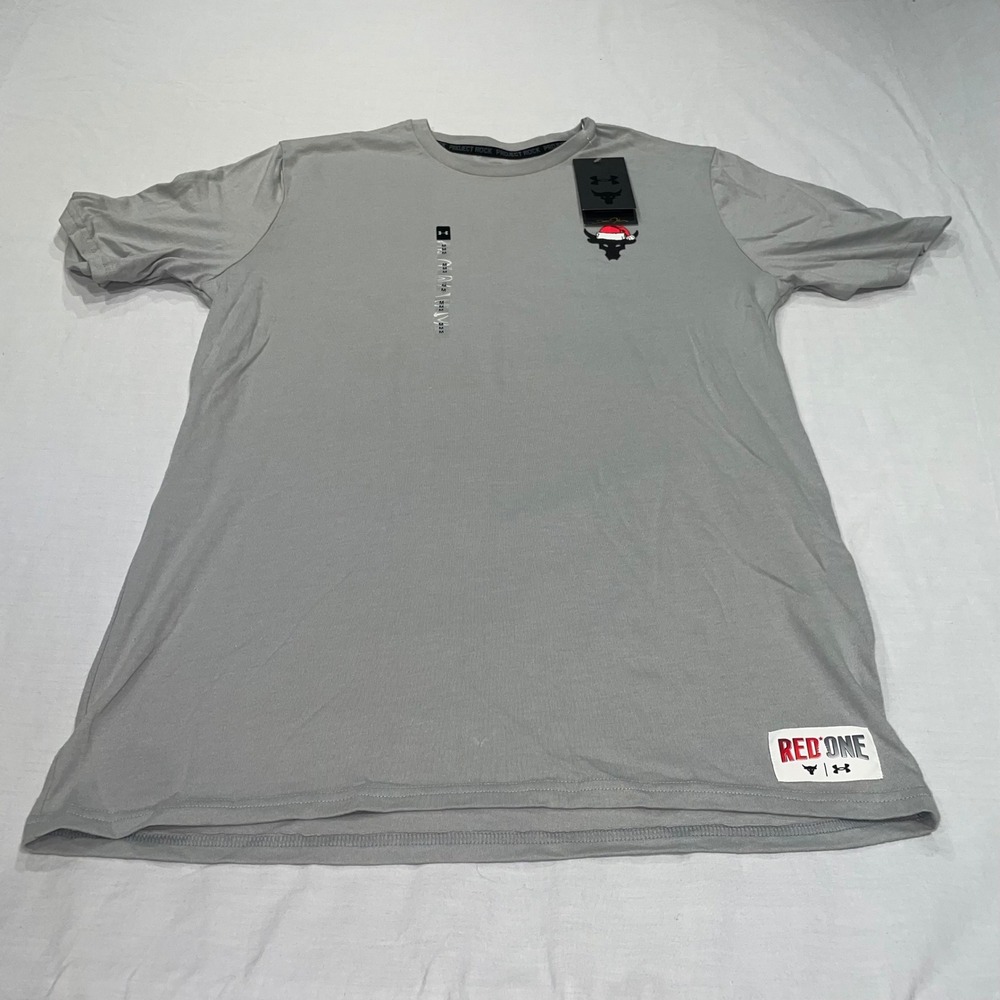 Under Armour Project Rock Sleighin Gains Christmas T-Shirt Gray Mens Medium NEW